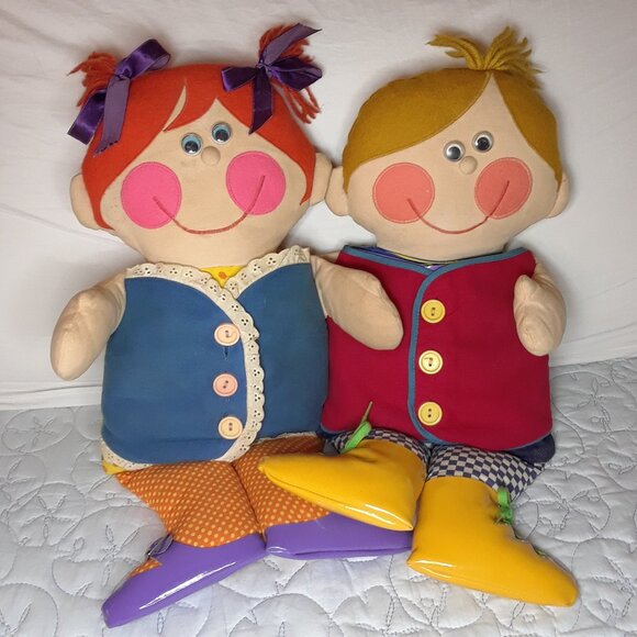 Playskool Other - *VINTAGE* 1970 Playskool Dapper Dan & Dressy Bessy Educational Dolls